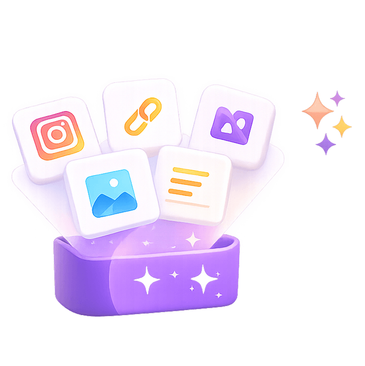 Reels, links, and screenshots organized by Faye